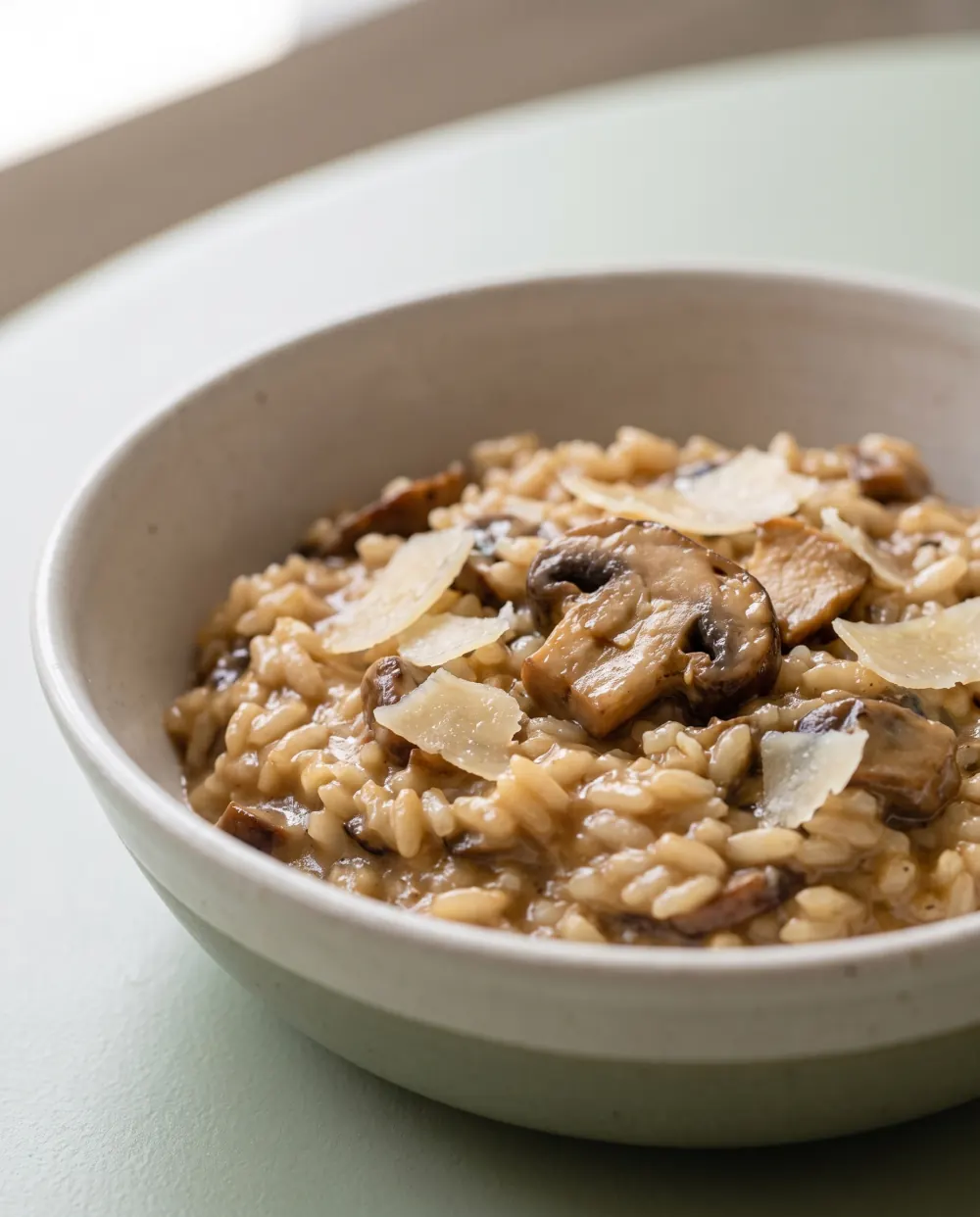 Mantarlı risotto, yakın çekim